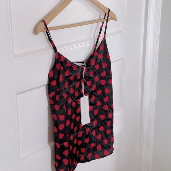 STELLA MCCARTNEY Women’s Heart Print Silk Blend Satin Camisole - Sizes S & M - Picture 5 of 11